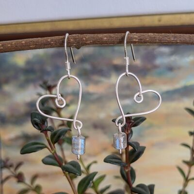 Earrings ~ Heart of Stone ~ Labradorite and Silver