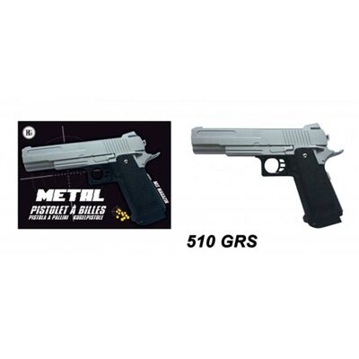 Pistolet à Billes Métal 23 Cm Gris 510 Grammes