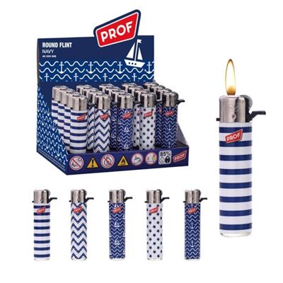 Display 25 Navy Round Lighters