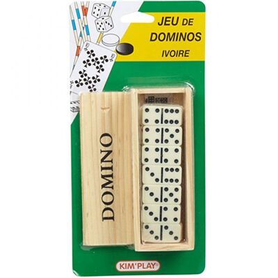 Elfenbeinfarbene Domino-Box