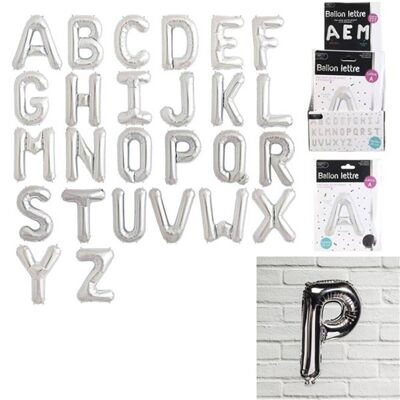 Globo Foil Letra 35cm Plata