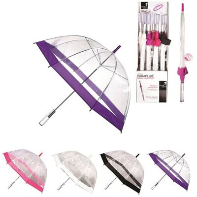 Langer, kuppeltransparenter Regenschirm, 80 cm