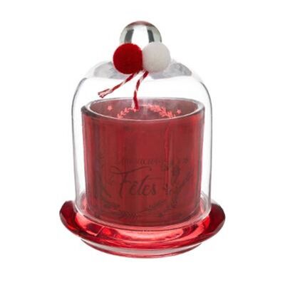 Red Pompom Bell Candle 95g