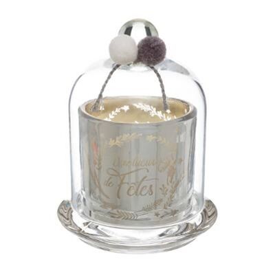 Silver Pompom Bell Candle 95g