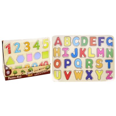 Holzpuzzles Alphabet oder Zahlen 20 x22,5