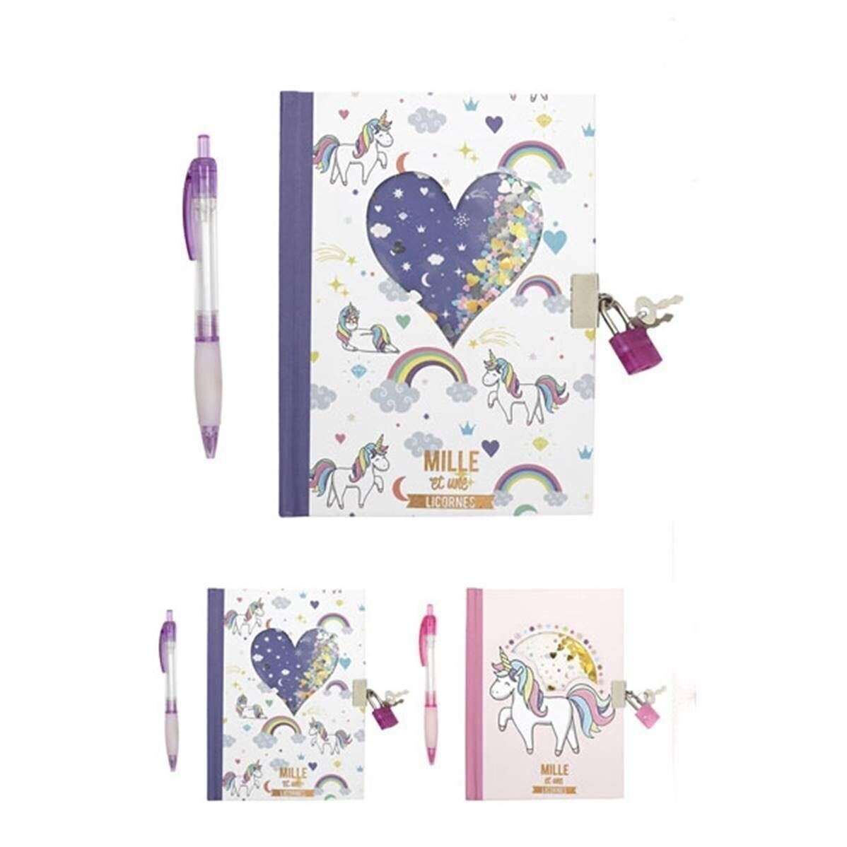 Carnet Secret et Crayon Licorne 