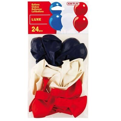 Bag of 24Balloons Blue White Red