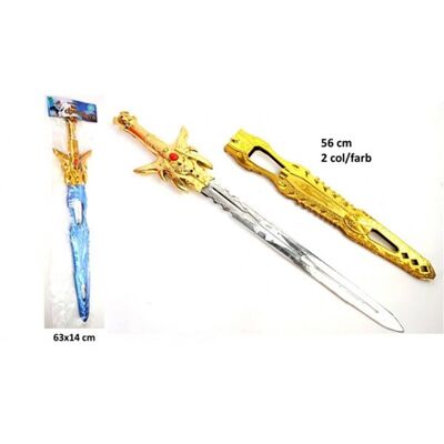 Goldenes Mittelalterschwert 56 cm mit Scheide