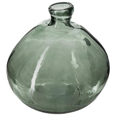 Round Recycled Glass Vase Khaki D33