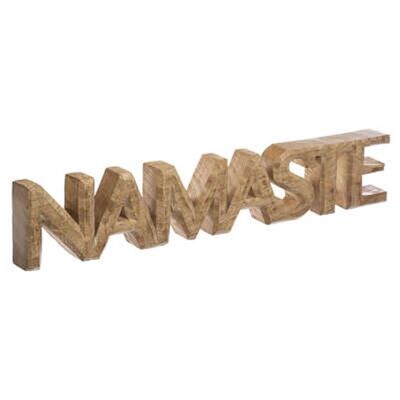Namaste-Ritual-Wort aus Holz
