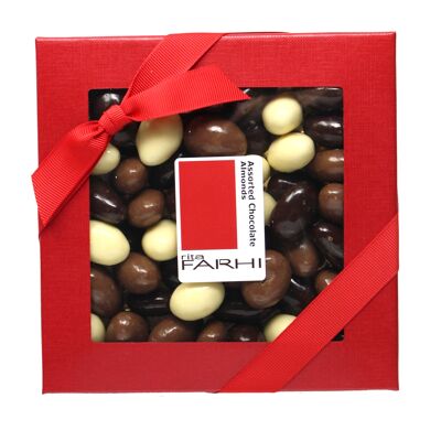 Assorted Chocolate Coated Almonds in a Gift Box