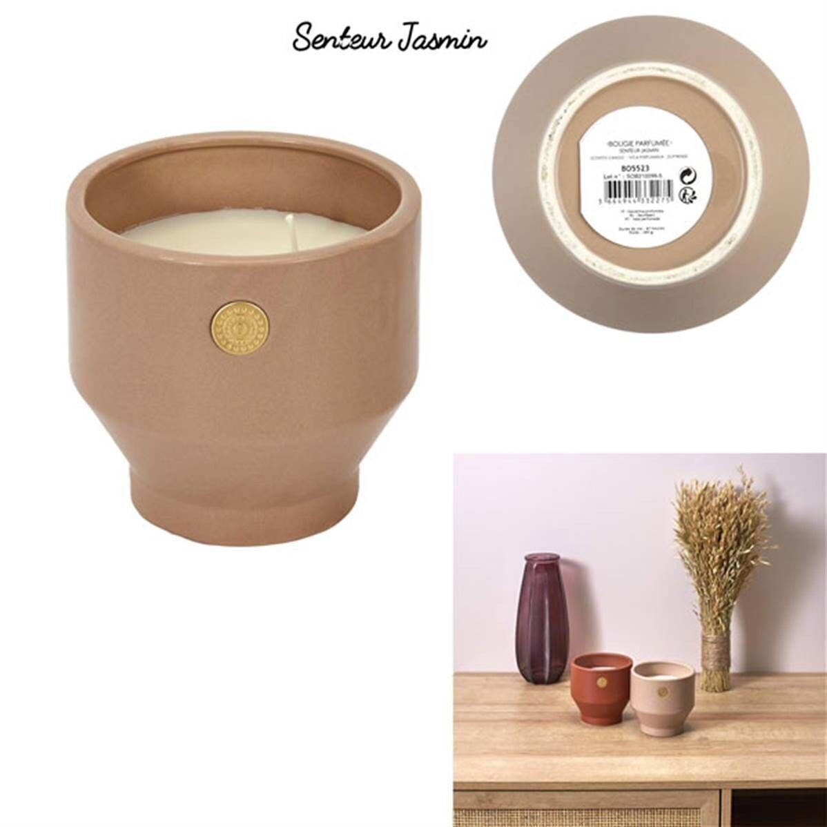 Candela Medaglione in Cemento Nudo