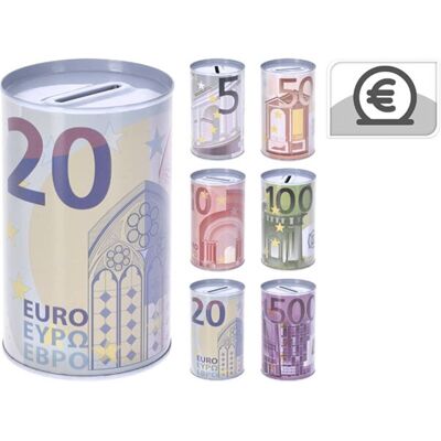 Hucha Metal Billete Euro 80 x 127 mm 6 Surtidos