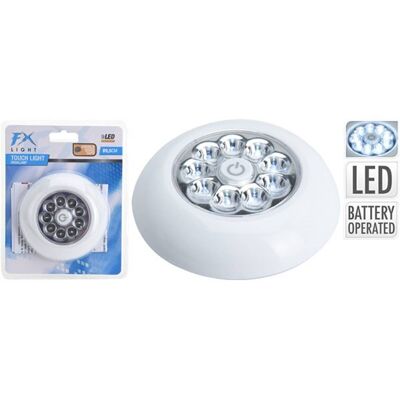 Lumière 9 Leds Poussoir Blanche