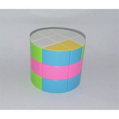 Caja de cubo cilíndrico de color pastel