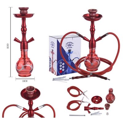 Shisha 45 cm 2 Röhren rot