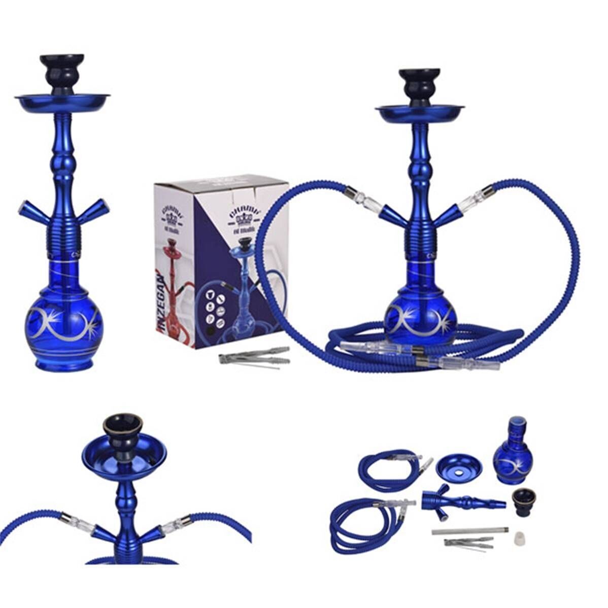 Narghilè 45 Cm 2 Tubi Blu