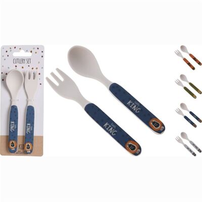 Set Cuchara Tenedor Melamina 13,5 Cm 4 Surtidos