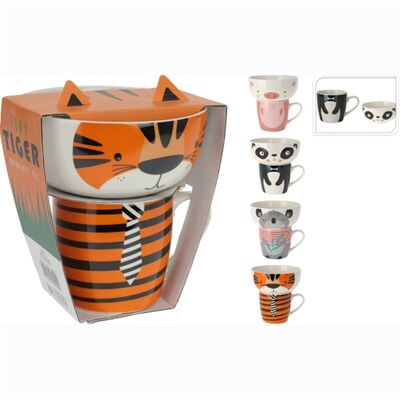 Set Bol et Tasse en Porcelaine 4 Assortis