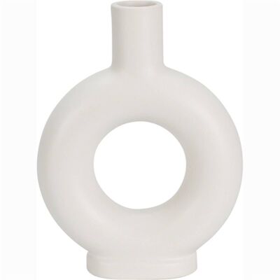 White Oval Candlestick 14 x 4.5 x 18.5 Cm
