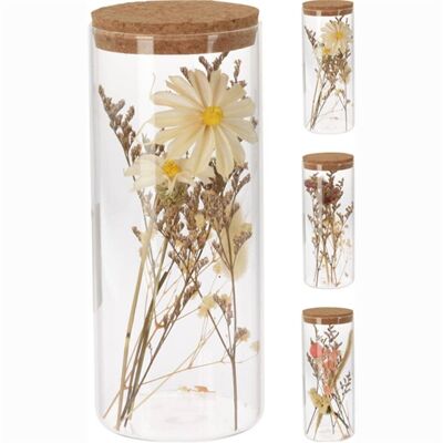Dried Flowers in Tube with Cork Lid 8 x 8 x 19 Cm