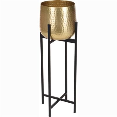Maceta Metálica Sobre Soporte Metálico 27 x 27 x 74 Cm
