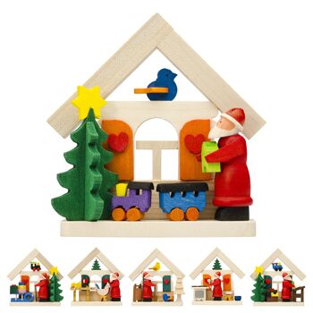 Maison Père Noël en décoration d'arbre -6 motifs différents- 2