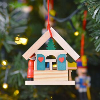 Maison Père Noël en décoration d'arbre -6 motifs différents- 4