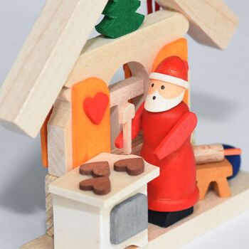 Maison Père Noël en décoration d'arbre -6 motifs différents- 7
