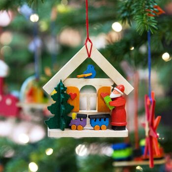 Maison Père Noël en décoration d'arbre -6 motifs différents- 1