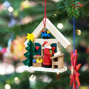 Maison Père Noël en décoration d'arbre -6 motifs différents- 8
