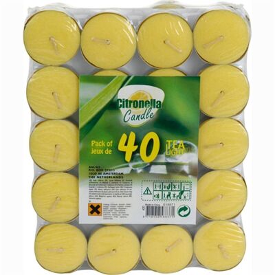 Candele Tealight Lemongrass 40 Pezzi