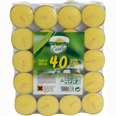 Bougies Chauffe-Plat Citronelle 40 Pièces