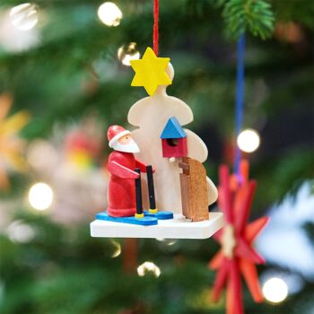 Arbre avec le Père Noël comme décoration d'arbre -6 motifs différents- 3