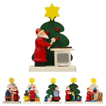 Arbre avec le Père Noël comme décoration d'arbre -6 motifs différents- 2