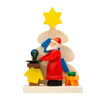 Arbre avec le Père Noël comme décoration d'arbre -6 motifs différents- 5