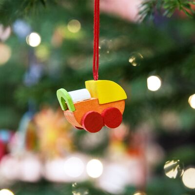 Doll prams as tree decorations -2 different colors-