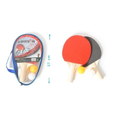 Estuche zip 2 raquetas + 2 pelotas de ping pong