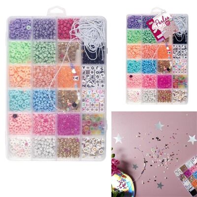 Box of 860 Beads and Thread
