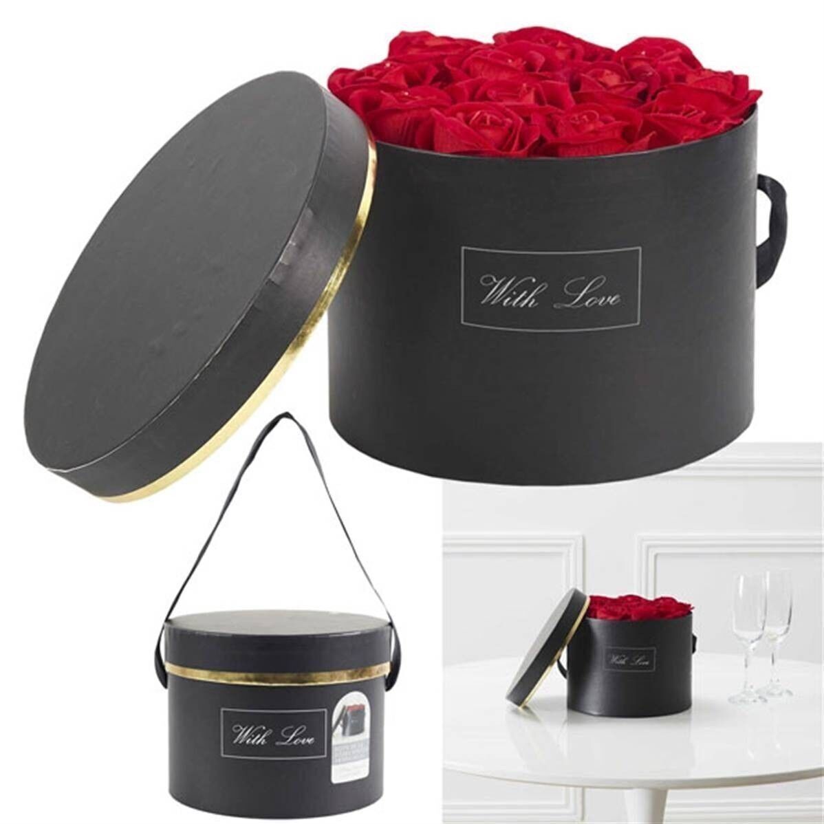 Confezione da 12 rose rosse artificiali