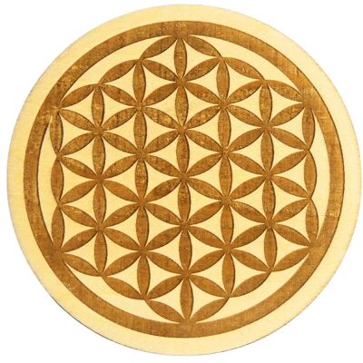 full flower of life in engraved wood from 5 to 30cm depending on the model
