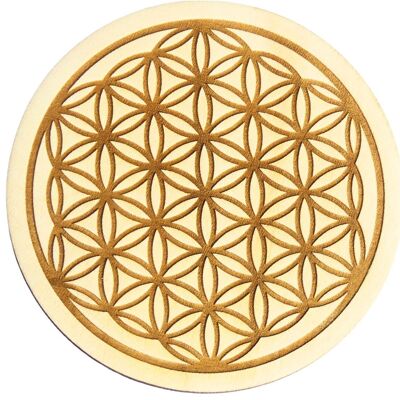 hollow flower of life in engraved wood from 5 to 30cm depending on the model
