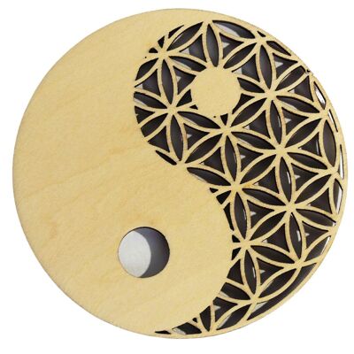 hollow flower of life in wood cut with Yin Yang from 5 to 50cm depending on the model