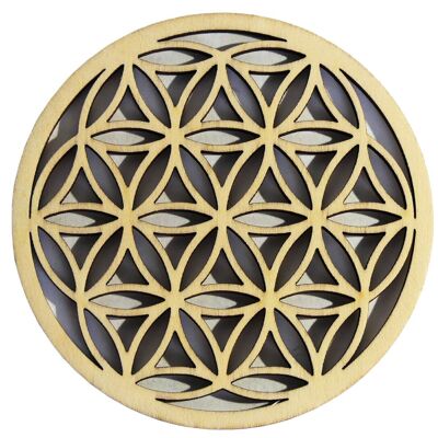 hollow wooden flower of life cut out with 2 petals from 5 to 50cm depending on the model