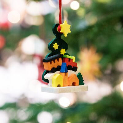 Sapin de Noël avec des jouets comme décorations d'arbre -6 motifs différents-