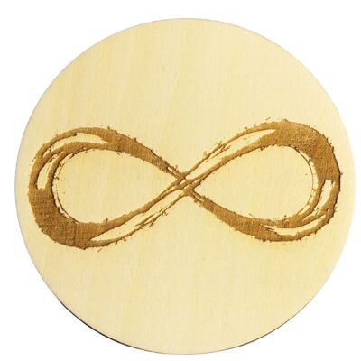 Infinity in wood engraved from 5 to 30cm depending on the model