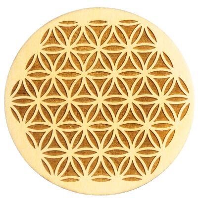 Hollow flower of life engraved without wooden circle engraved from 5 to 30cm depending on the model