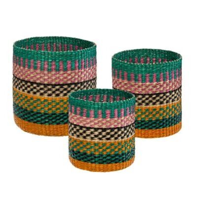 Cesta Seagrass Multicolor Pop X3