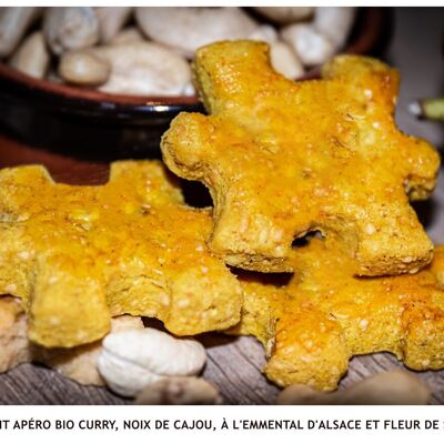 P'tit Organic Apéro – Curry, Cashewnüsse, Emmentaler und Fleur de Sel – 1 kg (GROSSE)