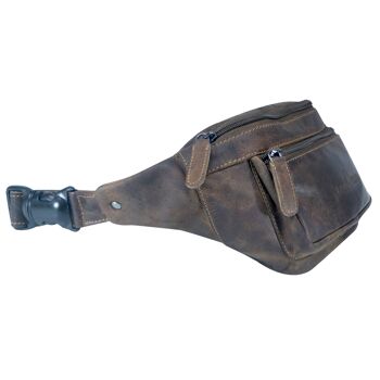 Xavi sac de poitrine sac de hanche en cuir pour femme sac de ceinture pour homme noir 11